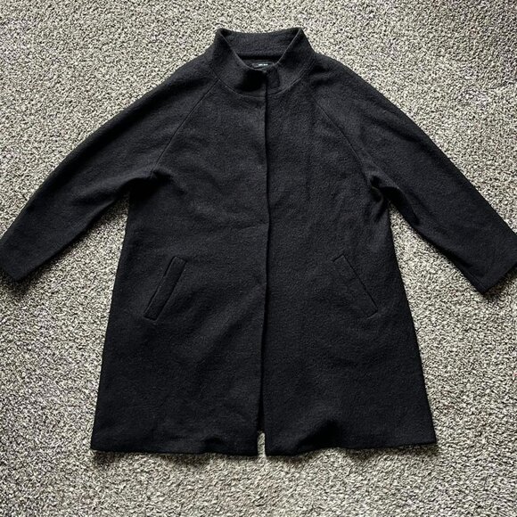 Cynthia Rowley Peacoat Womens 1X Black 100% Wool Elegant Chic Warm Winter Coat - Picture 1 of 8